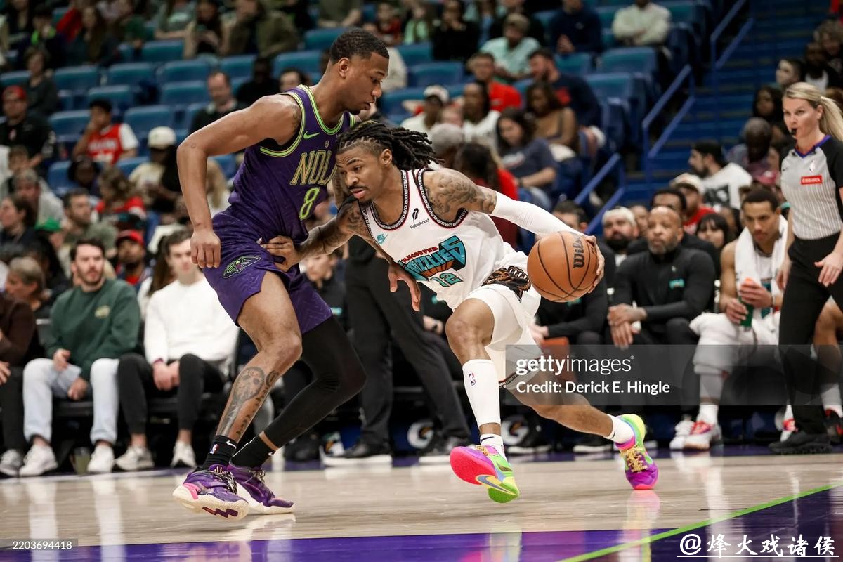 莫兰特8+10哈里斯空砍21+8 7人上双灰熊屠76人 莫兰特8+10哈里斯空砍21+8 7人上双灰熊屠76人